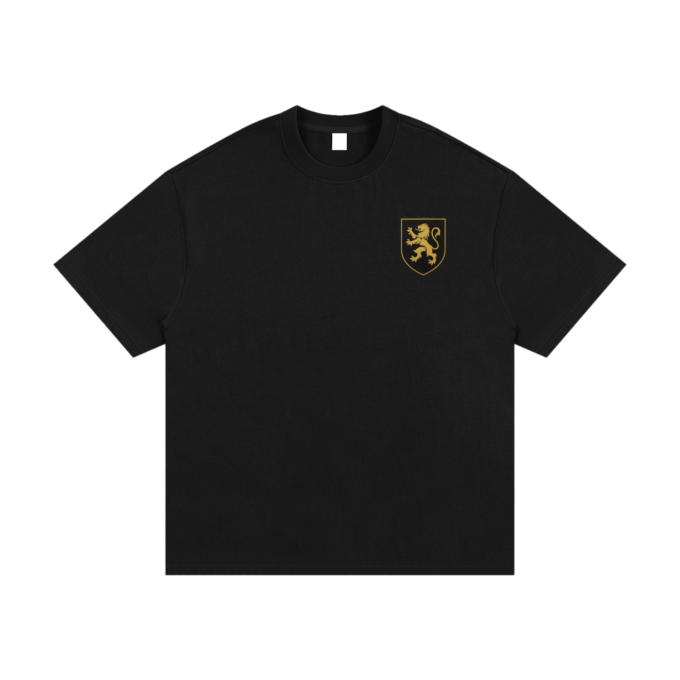T-shirt, Black, Lion shield